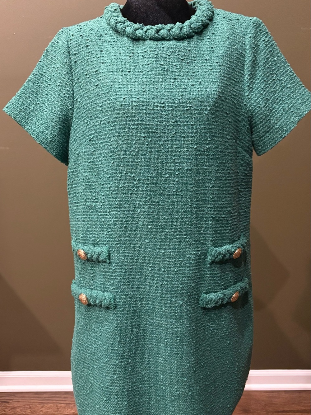 Tuckernuck Emerald Green Braided-Trim Shift Dress - Picture 6 of 9